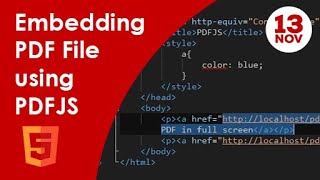 How to embed a PDF file in a web page using PDFJS [upl. by Samira]