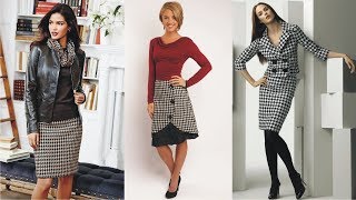 Unique Houndstooth Dresses And Skirts For Work [upl. by Eramal]