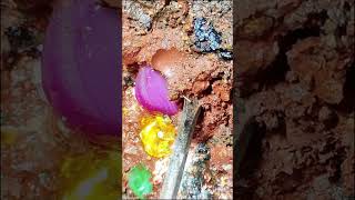 Found Rare stone Crystal While Digging crystals quartz gemstone crystalstone satisfying stone [upl. by Aneehsal]