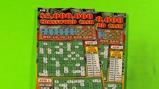 WORDS ON WED 201 TWO 20 5M CROSSWORD CASH FL Lottery Scratch Tickets [upl. by Ayahs]