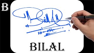 Bilal name signature design  B signature style  How to signature your name [upl. by Nicol892]