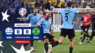 URUGUAY 4 00 2 BRASIL  HIGHLIGHTS  CONMEBOL COPA AMÉRICA USA 2024™ [upl. by Gabbey]