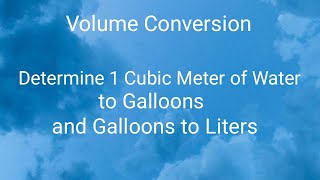 How to Convert Cubic Meter of Water into Gallons and Gallons to Liter [upl. by Mora]