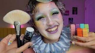 ASMR Friend Does Your Clowncore Makeup 🎪 personal attention pampering layered sounds sleep aid [upl. by Eelahc]