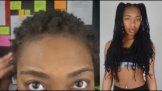 Waist length Box Braids on Very Short Hair Brittish [upl. by Narruc912]