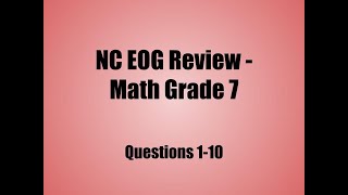 NC EOG Math 7 Review Questions 110 [upl. by Ecyrb]