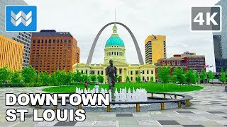 Walking tour of Downtown St Louis Missouri 【4K】 [upl. by Nollid]