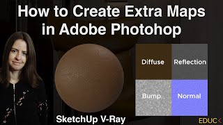 How to Create Extra Maps in Adobe Photoshop  Use Maps in VRay Reflection Bump Normal Maps [upl. by Alleroif517]