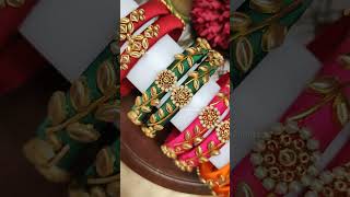 ✨ Floral bangles ✨ silkthreadkundanbangles [upl. by Winfield]