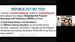 ANTIMONEY LAUNDERING LAWS IN THE PHILIPPINES realestatereview boardexams realestatebroker [upl. by Aklog832]