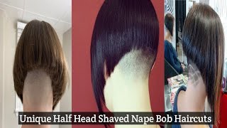 Best Half Head Shaved Nape Bob Haircuts and Full Head Shaved Nape HaircutsBowl HaircutsPixie Bowl [upl. by Gonzales68]