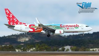 MSFS 2020  PMDG 737  Sunweb livery landing in Zakynthos Greece [upl. by Hairabez]