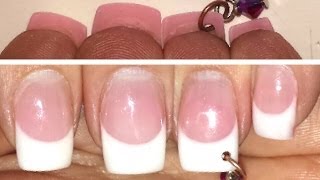 Perfect french gel nails with pink bottoms [upl. by Aliber]