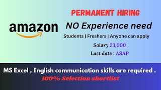 Amazon Data Associate – Retail Process Freshers can apply  Hiring for Freshers 20232025 [upl. by Marcille]