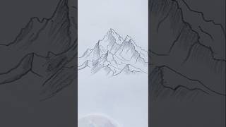 Easy mountain drawing hiking travel mountains nature drawing howtodrawanimeboy art shorts [upl. by Shandy]