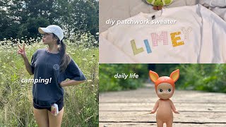 daily vlog diy patchwork sweater drivein theatre going camping amp random days in my life [upl. by Ahsel908]