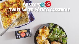 How to Make a TwiceBaked Loaded Potato Casserole  SavoryOnline [upl. by Nellek]