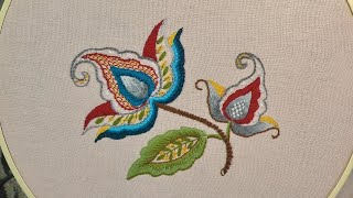 Crewel Work Flower  Stitches for Beginners [upl. by Gitel]