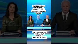 Bolsonaro afirma ter provas de que foi eleito na última eleição para presidente no 1° turno shorts [upl. by Tarrel854]