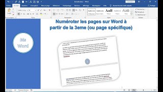 numéroter les pages sur Word à partir de la 3eme ou page spécifique [upl. by Uehttam465]