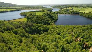 Drone flight around Anglezarke Reservoir in Lancashire [upl. by Templa]