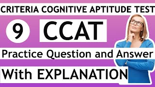 9 CCAT Practice Question and Answer  Set 9  With Explanation Teachtech [upl. by Donaugh]