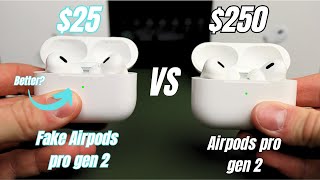 Airpods Pro gen 2 Vs Fake  Clone Better than Real [upl. by Jacinta]