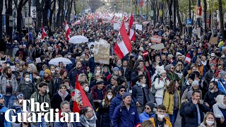 I want my freedom back thousands in Austria protest against Covid lockdown [upl. by Ylicic308]