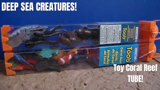 CORAL REEF DEEP SEA ANIMAL TOY TUBES TOY REVIEW Ghost Squid Clown Fish Angel Fish [upl. by Tirzah]