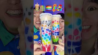 Random Rainbow Food Challenge ASMR 🥵bubble tea 🧋Boba asmr mukbang [upl. by Na]