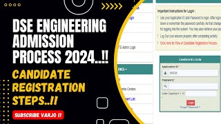 DSE Engineering Admission Process 2024  DSE Candidate Registration Process Steps explained [upl. by Obellia734]