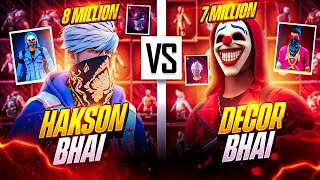 Decor Bhai vs Hakson Bhai 🔥 Collection vs With Decor gaming 😱 Who will win  Garena free fire Max [upl. by Anomas]