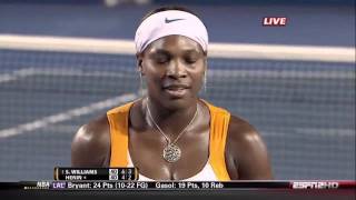 Serena Williams v Justine Henin  2010 Australian Open Highlights [upl. by Zetnwahs]