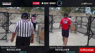 2023 EHC  Sascha Back vs Gerald Reiter  Slow Motion 100 FPS  European Handgun Championship [upl. by Adnohsirk431]