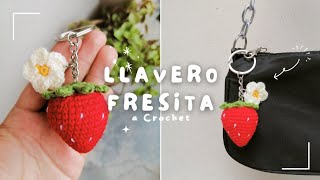 🍓✨Llavero de Fresita tejida a crochet 😍  Kpopsi  Amigurumis y más [upl. by Elatsyrc]