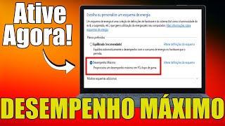 COMO ATIVAR O DESEMPENHO MÁXIMO NO WINDOWS 10 E 11 [upl. by Maddis]