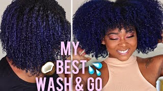 Gel  Coconut Water NO FRIZZ Wash n Go  BEST Definition  Moisture Natural Hair  KeraCare [upl. by Anaiad226]