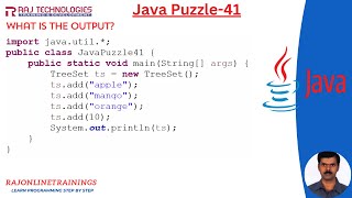 Java Puzzle  41  Java Tricky Questions  Java Interview Questions  rajonlinetrainings [upl. by Anivad]