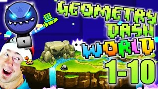 Geometry Dash WORLD ALL LEVELS 110  DEMON KEY TREASURE ROOM  DIAMOND VAULT  EXTRAS [upl. by Ahsenyl]