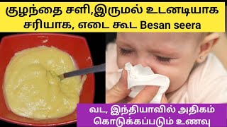 Best coldcough home remedies for babiesamptoddlersbesan seerababies coldcough time foodbabyfood [upl. by Clintock]