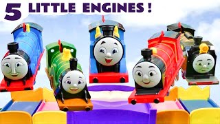 5 Little Engines Jumping on The Bed Toy Train Story [upl. by Eilsew]