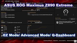 ASUS ROG Maximus Z890 Extreme UEFI BIOS  EZ Advanced Mode QDashboard [upl. by Nalniuq]