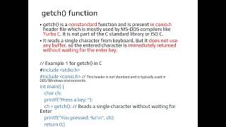 Unit III input output functions in C By Prof Mrs Jadhav Shashikala [upl. by Lanita]