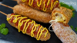 কোরিয়ান জনপ্রিয় স্ট্রিটফুড কর্নডগ  Korean Corn Dog Recipe Korean Cheese Hot Dog Street Food [upl. by Cirded]