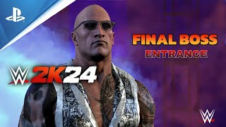 The Rock Final Boss Entrance w New Final Boss Theme  WWE 2K24  4K [upl. by Ellehsem846]