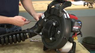 Troy Bilt Backpack Blower Repair  How to Replace the Throttle Cable [upl. by Ridglea]