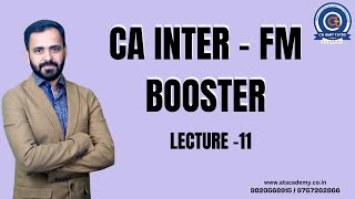 CA INTER  FM  BOOSTER  LECTURE11 NOV2023 By CA PRASHANT SARDA [upl. by Ettenotna]