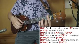 Días de verano  Amaral  Ukulele Cover Play Along with Chords and Lyrics on screen [upl. by Anyg]