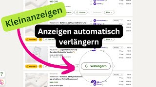 Kleinanzeigen  Anzeigen automatisch verlängern lassen [upl. by Kreis491]