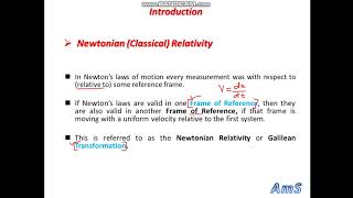 Special Theory of Relativity introduction Transformation eq Lect 01 [upl. by Eamanna226]